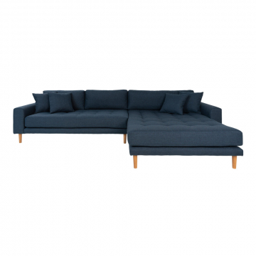 House Collection Canapé d'Angle Milo Lounge Sofa Droit Bleu Foncé