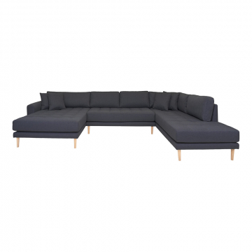 House Collection Hoekbank Milo U-Sofa met Open Linkse Hoek Donker Grijs