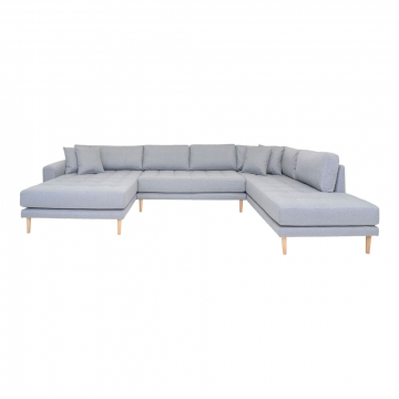 House Collection Canapé d'Angle Milo U-Sofa avec Angle Gauche Ouvert Gris Clair