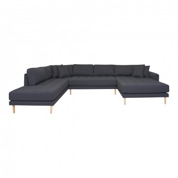House Collection Canapé d'Angle Milo U-Sofa avec Angle Droit Ouvert Gris Foncé