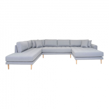 House Collection Canapé d'Angle Milo U-Sofa avec Angle Droit Ouvert Gris Clair