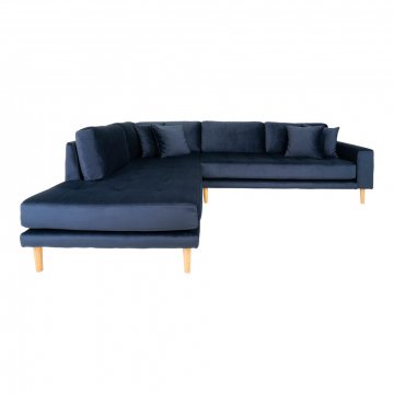 House Collection Samt Ecksofa Milo mit Offener Linker Ecke Dunkelblau