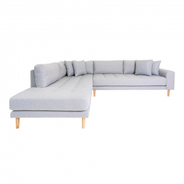 House Collection Canapé d'Angle Milo avec Angle Gauche Ouvert Gris Clair