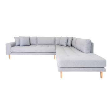 House Collection Canapé d'Angle Milo avec Angle Droit Ouvert Gris Clair