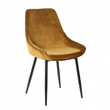 Stozy Velours Chaise de Salle à Manger Arco Jaune