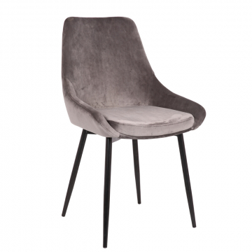 Stozy Velours Chaise de Salle à Manger Arco Gris
