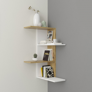Ipari Étagère Murale Olivier 45 x 77 cm Blanc - Bois