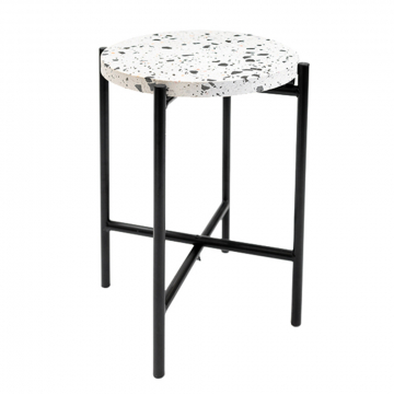 Mysa Table d'Appoint Ø 43,5 Olan Noir - Blanc