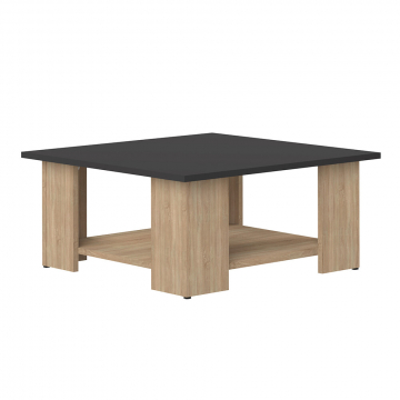 Interia Table Basse Zita Noir - Chêne