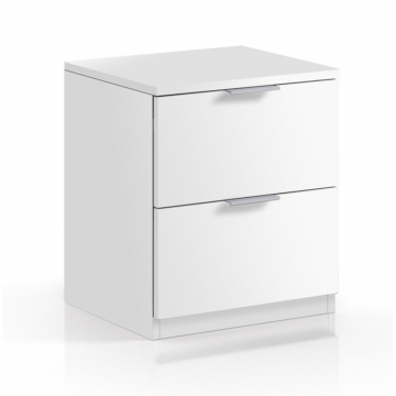 Pato Table de Chevet 2 Tiroirs Carter Blanc