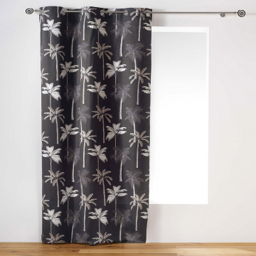 Rideau à Oeillets 140 cm x 240 cm Palm Trees Gris Foncé