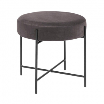 Eazy Living Tabouret en Velours Elba Gris