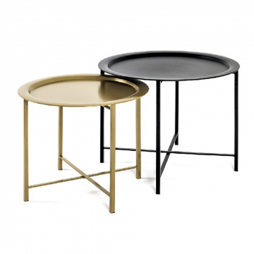 Vesta Table Gigogne Set Jessie Noir - Or