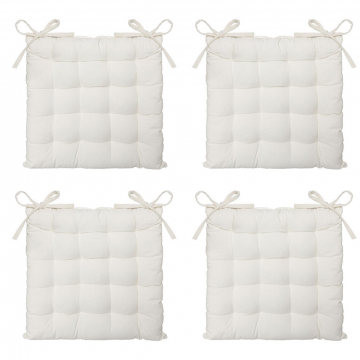 Eazy Living Coussin de Chaise Basile Blanc 38 x 38 cm - 4 Pièces