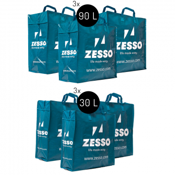 Zesso Sac Big Shopper Mix Zesso Bag 3x M, 3x L - Paquet d’Avantage