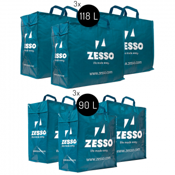 Zesso Sac Big Shopper Mix Zesso Bag 3x L, 3x XL - Paquet d’Avantage