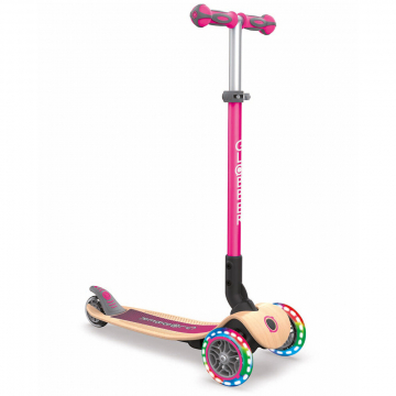 Globber Scooter Vanaf 3 Jaar Primo Foldable Lights Wood Roze