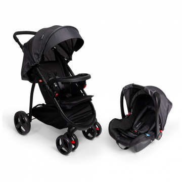 Little World Poussette 2 en 1 Convoy Gris-Noir