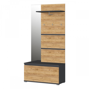 Vendomo Porte-manteau Vestiaire Eaton Anthracite - Bois