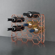 Metaltex Casier à Vin 15 Bouteilles Hexagon
