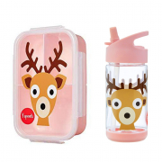 3 Sprouts Bento Lunchbox & Trinkflashe Hirsch
