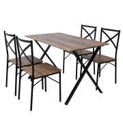 BAM-Meubel Table de Salle à Manger avec 4 Chaises Mathias Noir