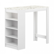 Interia Table de Bar 115 cm Vega Blanc - Marbre
