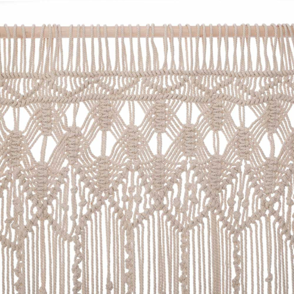 Muzrunq Boho gordijnen, 90 x 180 cm katoen geweven macramé gordijnen touwgordijn opknoping decoratieve boho kamerverdeler gordijn koord, kast voor open kast, Boheemse decoratie
