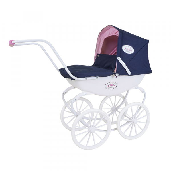 Poussette pour poup e Classic Pram Marine Blanc KnorrToys
