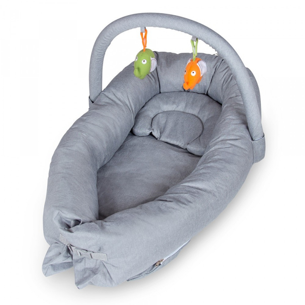 Nid De Bebe Avec Arche De Jeu Maminto Gris Baninni Nid De Bebe Avec Arche De Jeu Maminto Gris Baninni