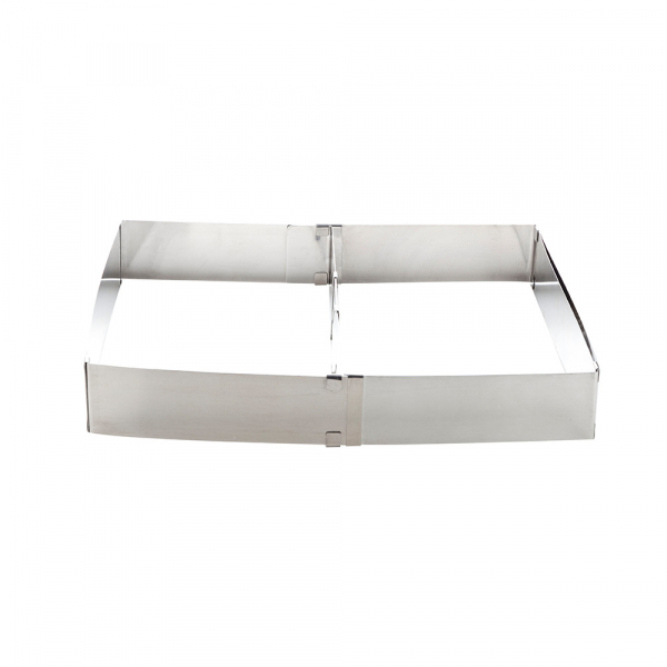 Cadre à Pâtisserie Rectangulaire Réglable En Acier Inox - 10 Cm De Haut Avec Diviseur Et Spatule