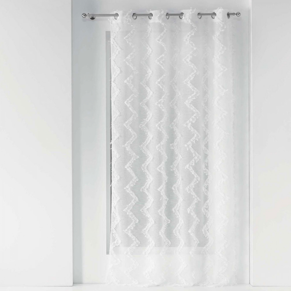 DecoToday Voilage Intérieur 140 x 280 cm Zigzag Blanc - Zesso - Voilages  intérieur