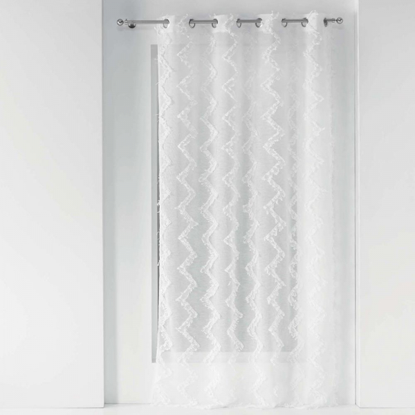 Klik Bedankt vermomming Wit voile gordijn kopen? Zesso - glasgordijn 140 x 240 cm Zigzag Wit