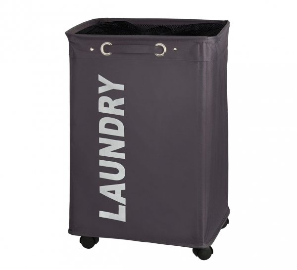Wasmand wielen kopen? Zesso - Wenko Wasmand Quadro Dark Grey