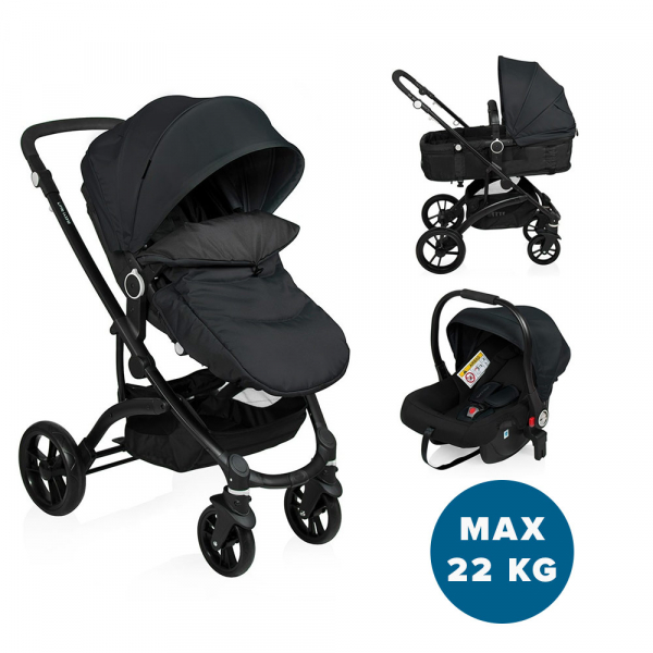 Little World Poussette 3 En 1 City Walker Noir - Jusqu'À 22 Kg! - Zesso -  Poussettes