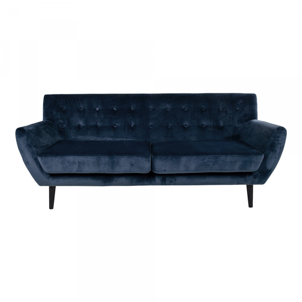 Flipper Beweging Wiskunde Vintage zetel kopen? Zesso - House Collection velvet 3 zitsbank Lara donker  blauw