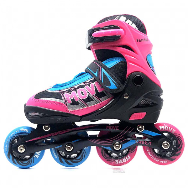 mond Leesbaarheid niet voldoende Inline Skates Fast Girl Maat 34-37 Roze - Blauw | Move