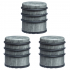 Eazy Living Deurstopper Dray Ø 7 cm Grijs - 3 Stuks