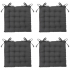 Eazy Living Coussin de Chaise Basile Gris Foncé 38 x 38 cm - 4 Pièces