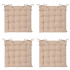Eazy Living Coussin de Chaise Basile Beige 38 x 38 cm - 4 Pièces