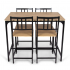 Milton & Oldbrook Table de Bar Bob Bois - avec 4 Chaises Hautes