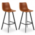 Stozy Tabouret de Bar Bas Mill Cognac - 2 Pièces