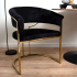 Milton & Oldbrook Velvet Eetkamerstoel Drama Zwart - Goud