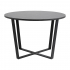 Smuk Table de Salle à Manger Ø 110 cm Mable Marbre Noir