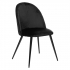 Eazy Living Velours Chaise de Salle à Manger Nathan Noir