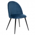 Eazy Living Velours Chaise de Salle à Manger Nathan Bleu