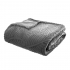 Eazy Living Fleece Kuscheldecke Leaves 220 cm x 240 cm Grau