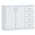 Stozy Armoire Buffet 2 Portes 4 Tiroirs Nuo Blanc