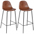 Eazy Living Tabouret de Bar Mara Brun - 2 Pcs