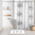 Duschvorhang 180 x 200 cm Silver Leaves White